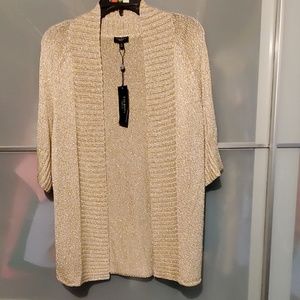 Sparkling gold talbots  Half sleeve cardigan swe